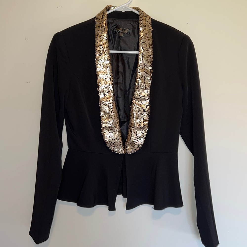 Peplum blazer jacket with sequin detailing